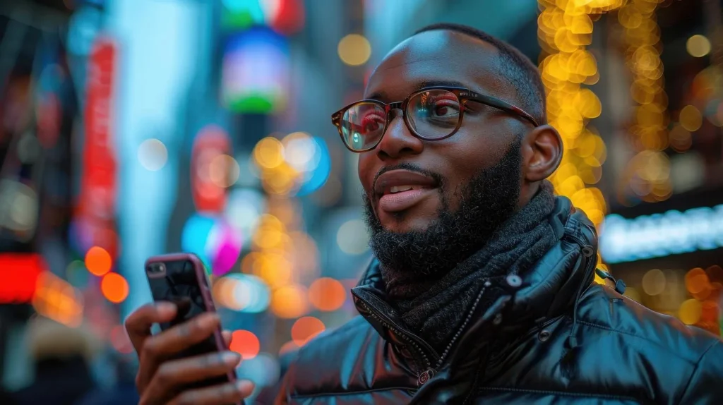 Man betting in his phone